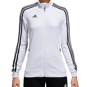 ADIDAS STRIPED SLEEVE ZIP UP JACKET